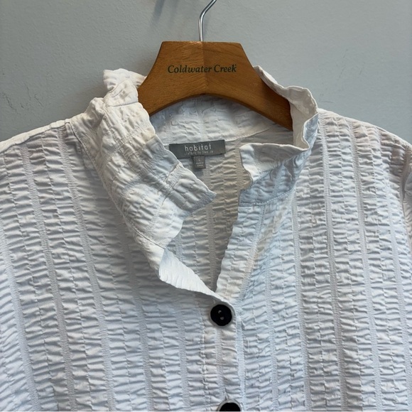 Habitat Clothes To Live In Large Jacket Lightweight textured button Front White - Picture 6 of 12